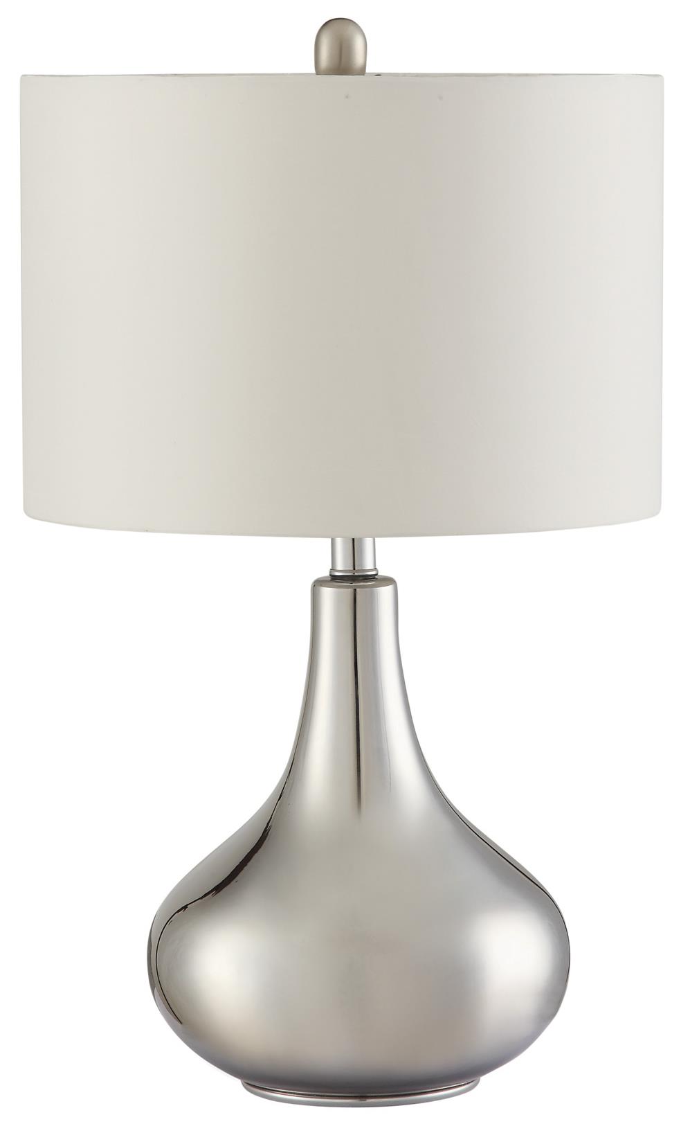 Coaster Table Lamps 901525 Teardrop Shape Table Lamp in Chrome Finish